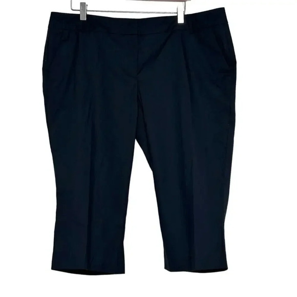 New York &‎ Company stretch black dress capri pants flat front pockets NEW - Picture 3 of 6